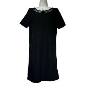 Marc Jacobs Black Wool Boucle Lace Mod Shift Dress Size S